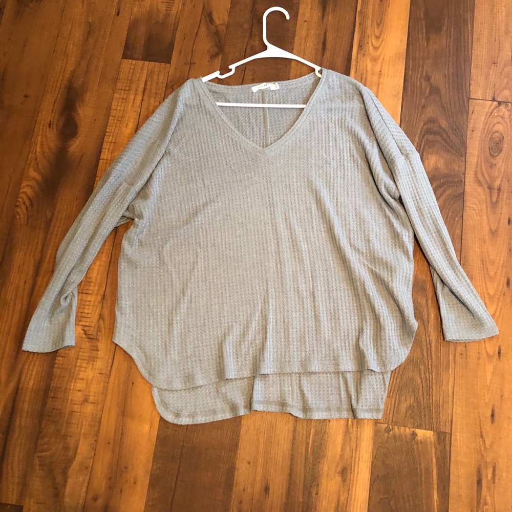 Grey Waffle Knit Tunic